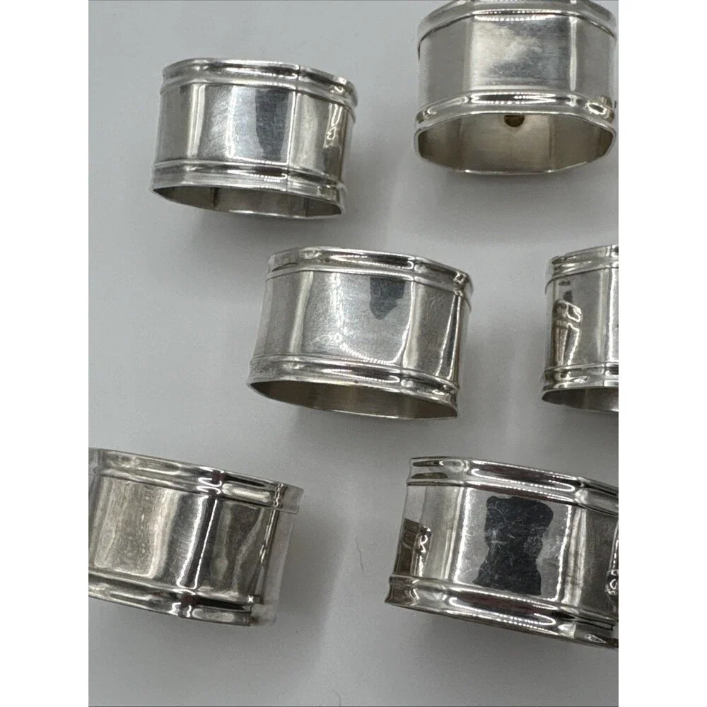 Vintage Fortunoff Silver and Gold Bow Napkin Rings Set Of 8